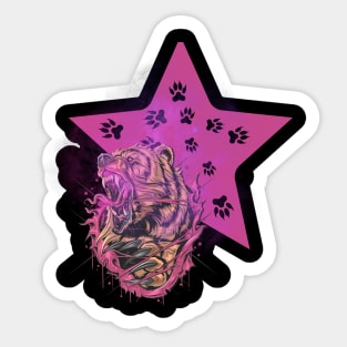 Grizzly Bear In Pirtle Sticker